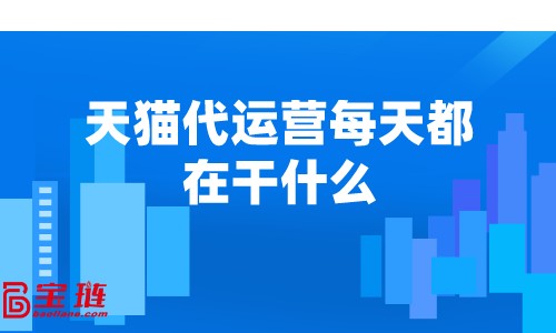 天猫代运营每天都在干什么？有什么用？