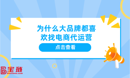 为什么大品牌都喜欢找电商代运营？